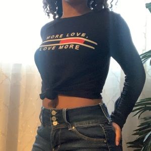 Cropped, long sleeve more love, love more shirt from Papaya